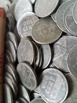 132A404 LOT OF 4 U.S. WHEAT PENNIES 1943 WW2 LINCOLN STEEL CENTS COINS EX FINE!!