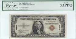 $1 1935-A BROWN SEAL EMERGENCY NOTES ISSUED DURING WW2 2300 LEGACY 53 EPQ