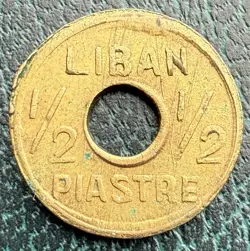 LEBANON - 1/2 PIASTRE - WW2 COINAGE (2 COINS) 