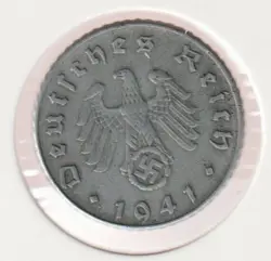RARE WWII GERMAN PFENNIG WAR 1941-D WW2 GERMANY 5 REICHSPFENNIG COLLECTION COIN