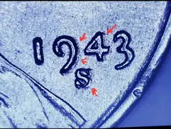 1943 S/S LINCOLN STEEL WHEAT CENT-AU/BU! DDO! DIE CHIPS & MORE! WW2! CHEAP! LOOK