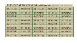 A SHEET OF BENZINE/PETROL RATION COUPONS FROM NETHERLANDS AFTER WW2