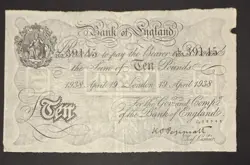 £10 1938 OPERATION BERNHARD BANKNOTE WW2 NAZI FORGERY BANK OF ENGLAND