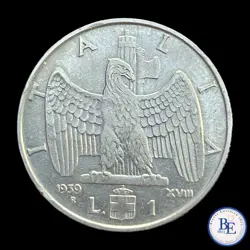 1939 ITALY 1 LIRA ACMONITAL FACIST WW2 COIN XVIII