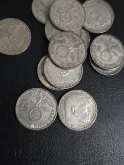THIRD REICH WW2 GERMAN 2 REICHSMARK  SILVER COIN