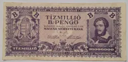 HUNGARY WW2 BANKNOTES HYPERINFLATION (VF)  10.000.000 B.PENGO 1946.VI.3
