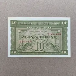 WW2 ERA AUSTRIA MILITARY 10 SCHILLING BANKNOTE 1944 P106 AUSTRIAN CURRENCY WWII