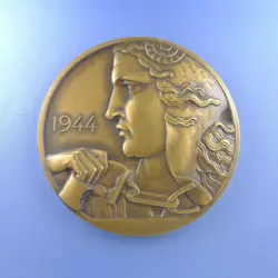 BRONZE MEDAL BY PIERRE TURIN 1944 LIBERATION WW2