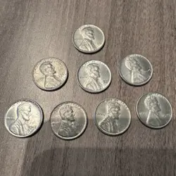 1943 US CHOICE LINCOLN EMERGENCY STEEL WW2 CENT! 8PCS