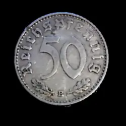 50 REICHSPFENNIG 1940 B 3. REICH THIRD REICH WW2 GERMAN REICH