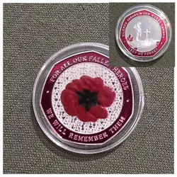 ARMISTICE/REMEMBRANCE COMMEMORATIVE LEST WE FORGET POPPY RED ENAMEL WW1 WW2 