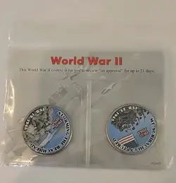 MYSTIC STAMP COMPANY WORLD WAR 2 WWII COLORIZED JFK HALF DOLLAR
