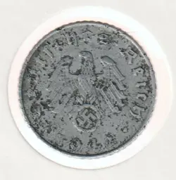 RARE WWII GERMAN PFENNIG WAR 1942-A WW2 GERMANY 5 REICHSPFENNIG COLLECTION COIN