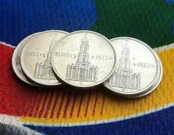 1934 E 2 MARK GERMAN SILVER WW2 GARRISONKIRCHE REICH COIN  (1)