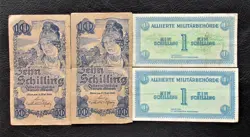 WW2 AUSTRIA 1945 10 & 1944 1 SCHILLINGS