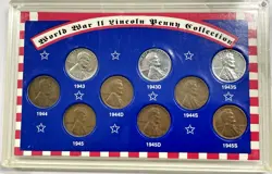 1943-1945 WORLD WAR 2 LINCOLN PENNY COLLECTION - 9 COINS