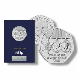 STORIES OF THE SECOND WORLD WAR CERTIFIED BU 50P 2025 COIN WW2