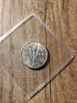 UNC 1944 CANADA 5 CENTS NICKEL WWII WAR KING GEORGE VI VICTORY WW2 1945