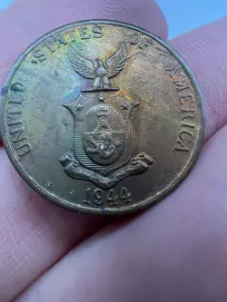 OLD 1944 TONER WOODY ONE CENTAVO FILIPINAS UNITED STATES OF AMERICA WW2 COIN