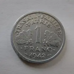 WW2 1942  FRANCE 1 FRANC ,ETAT FRANCAIS.#376C