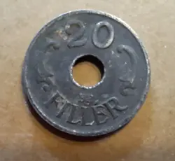 1941 HUNGARY, 20 FILLER COIN - EXCELLENT WW2 COIN 