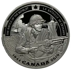 2019 CANADA BATTLE OF THE SCHELDT WW2 $20 FINE SILVER #19786