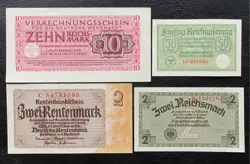 LOT OF 10,2,0.5 WW2 REICHSMARK NAZI GERMANY CURRENCY GERMAN BANKNOTES