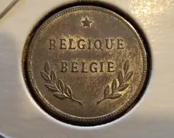 1944 BELGIUM, 2 FRANCS, WW2 ERA WORLD COIN, US MINTED