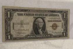 1935 A $1 HAWAII OVER PRINT SILVER CERTIFICATE WW2 EMERGENCY ISSUE