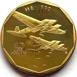 MARSHALL ISLANDS 10 DOLLARS 1991, (WW2 FIGHTER PLANES SERIES - HE 111)