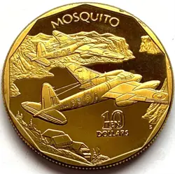 MARSHALL ISLANDS 10 DOLLARS 1991,(WW2 FIGHTER PLANES SERIES - MOSQUITO)