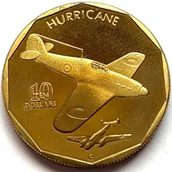 MARSHALL ISLANDS 10 DOLLARS 1991, (WW2 FIGHTER PLANES SERIES - HURRICANE)