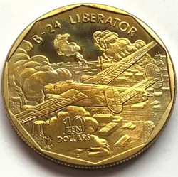 MARSHALL ISLANDS 10 DOLLARS 1991, (WW2 FIGHTER PLANES SERIES - B-24 LIBERATOR)