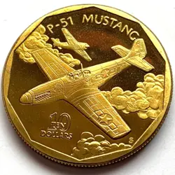 MARSHALL ISLANDS 10 DOLLARS 1991, (WW2 FIGHTER PLANES SERIES - P-51 MUSTANG)