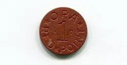 OPA RED POINT TOKEN V-C WAR RATION WW2 VINTAGE COIN