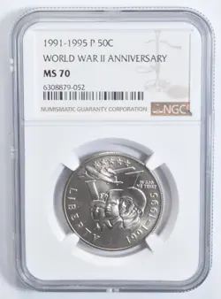 MS70 1991-1995-P WORLD WAR 2 WWII COMMEMORATIVE HALF DOLLAR NGC *6633