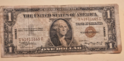 1935 A HAWAII $1 EMERGENCY NOTE SILVER CERTIFICATE WORLD WAR 2 WWII S / C BLOCK