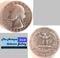 1943 US PHILADELPHIA MINT SILVER WASHINGTON QUARTER - WORLD WAR 2 ERA