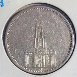 1934 A WW2 GERMAN NAZI 5 MARK POTSDAM CHURCH COIN