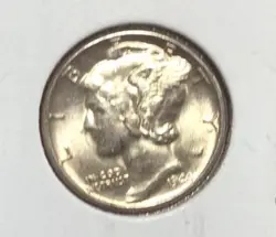 1944 US MERCURY SILVER DIME! WORLD WAR 2! CHOICE UNCIRCULATED! OLD US COIN!