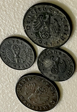 NAZI GERMAN THIRD REICH WW2 SET OF 4 COINS - NICE SHAPE
