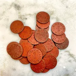 LOT OF 24 DIFFERENT RED POINT TOKEN OPA POINT WORLD WAR 2 WWII RATION COINS??