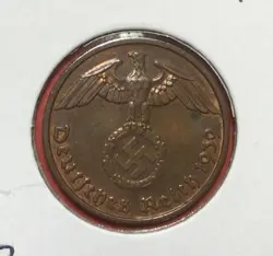 1939E GERMANY THIRD REICH SWASTIKA WORLD WAR 2! WORLD WAR II! 2 PFENNIG!