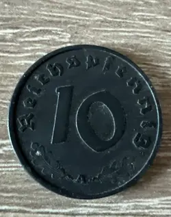 1943 A 10 REICHSPFENNIG NAZI GERMANY WW2 COIN