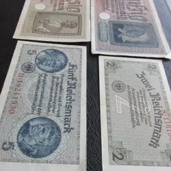 LOT OF 50,5,20,2 WW2 REICHSMARK NAZI GERMANY CURRENCY GERMAN BANKNOTES