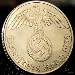THIRD REICH GERMANY GENUINE WW2-ERA 5 REICHSPFENNIG (PFENNIG) BRONZE COIN