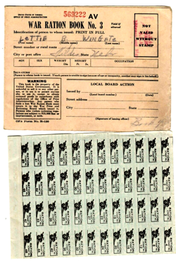 WAR RATION BOOK (LOADED WITH COUPONS) WORLD WAR 2 