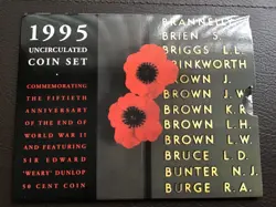 1995 ROYAL AUSTRALIAN MINT WORLD WAR 2 UNCIRCULATED ANNIVERSARY COIN SET