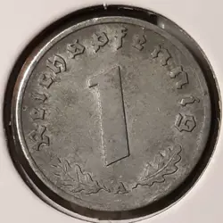 1940-A  1 REICHSPFENNIG ~ WWII GERMANY ~ GERMAN CIRCULATED COIN , WW2