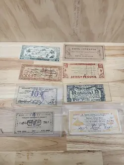 WW2 EMERGENCY NOTE LOT PESOS CENTAVOS VINTAGE WAR CURRENCY ORIGINAL